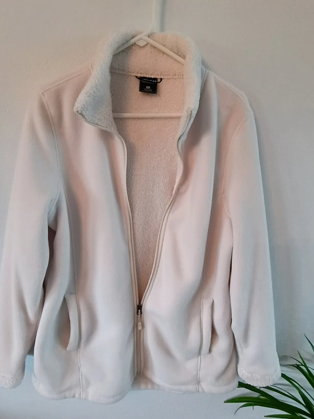 32 Degrees Heat Weatherproof XL Ivory Full Zip Sherpa Trim Fleece Jacket